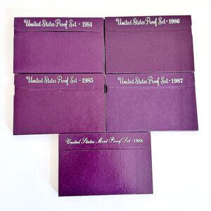 UNITED STATES MINT PROOF COIN SET 1984 1985 1986 1987 1988 UNCIRCULATED
